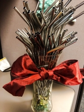 A bouquet of reusable straws. 