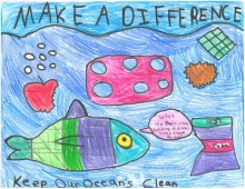Child's drawing that says "make a difference"