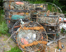 Derelict crab pots removed by the Quileute Indian Tribes. (Photo Credit: NOAA)