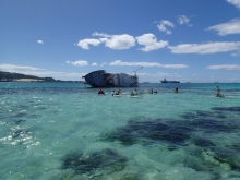 The sunken vessel, Lady Carolina, off the coast of Saipan. 