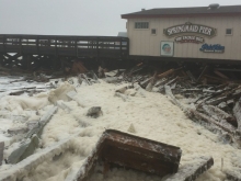 Damage to Springmaid Pier, just outside of Myrtle Beach, SC, due to hurricane Matthew. (Photo Credit: SC DHEC/MyCoast).