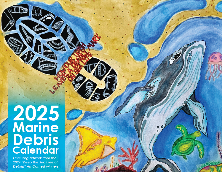 Cover of the 2025 Marine Debris Art Calendar.