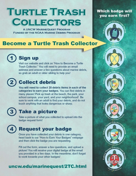 Turtle Trash Collectors program flyer. 
