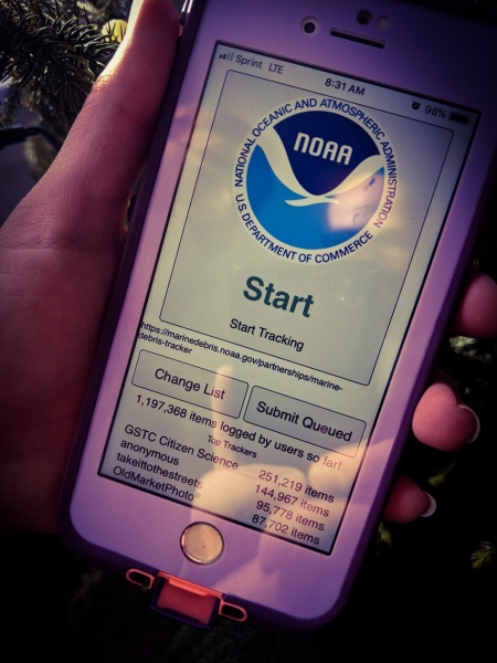 The marine debris tracker app. 