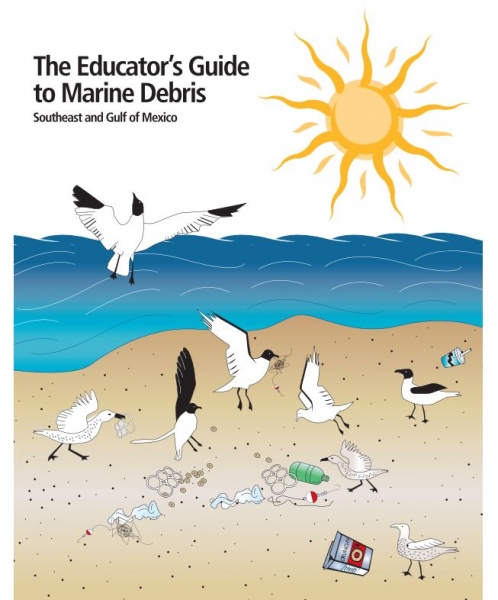 Cover of the Curriculum set that says "The Educator's Guide to Marine Debris - Southeast and the Gulf of Mexico".