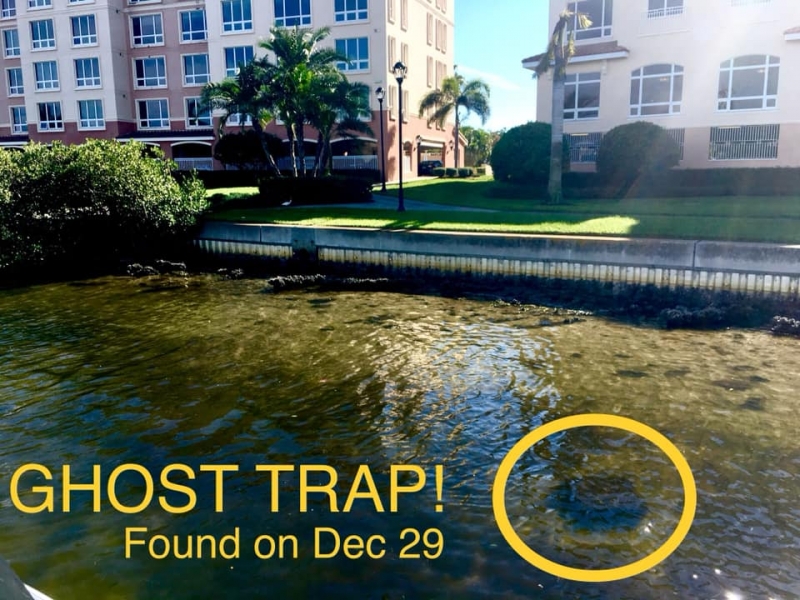 Ghost trap in the water. 