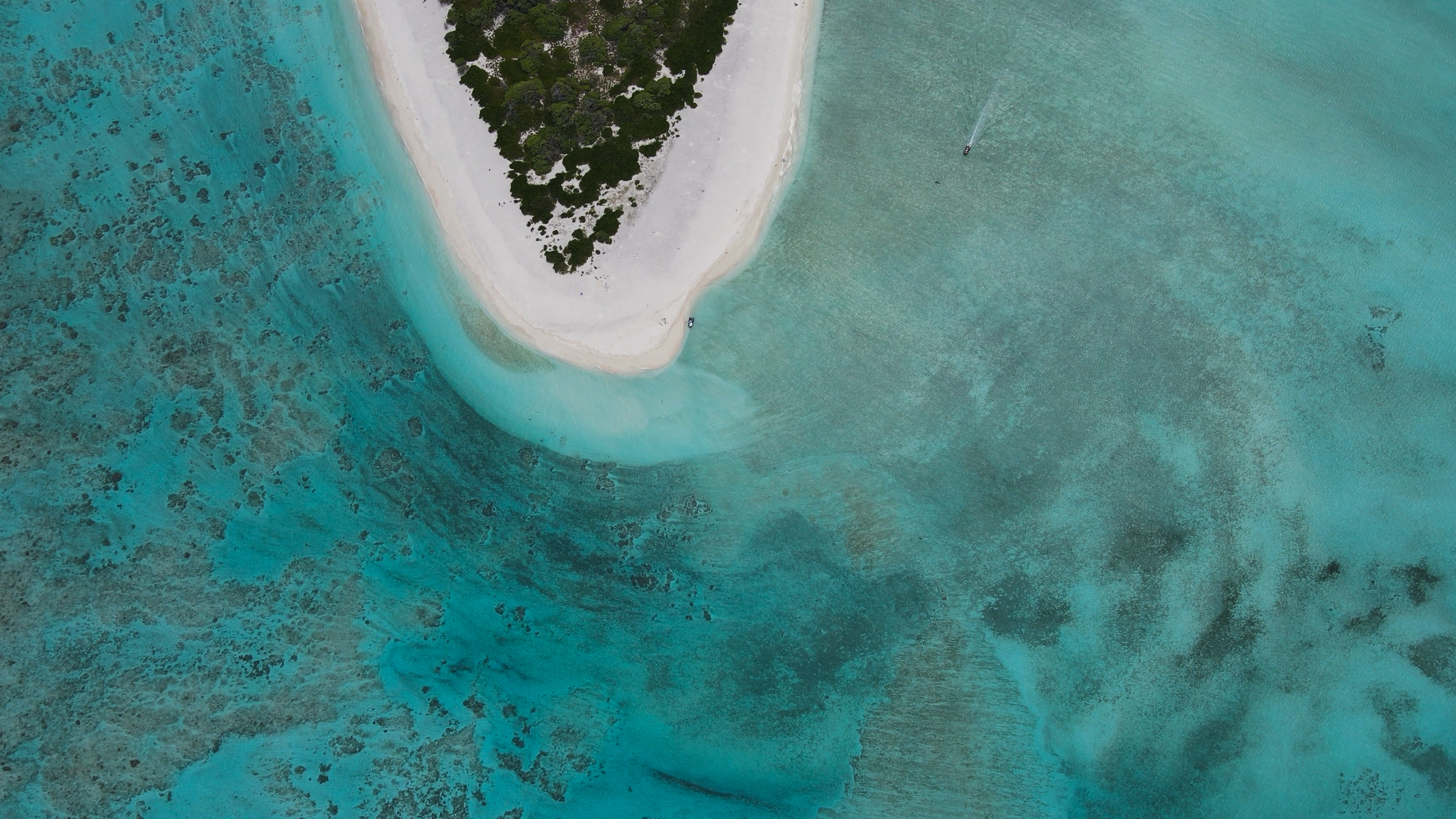 Aerial view of an island.