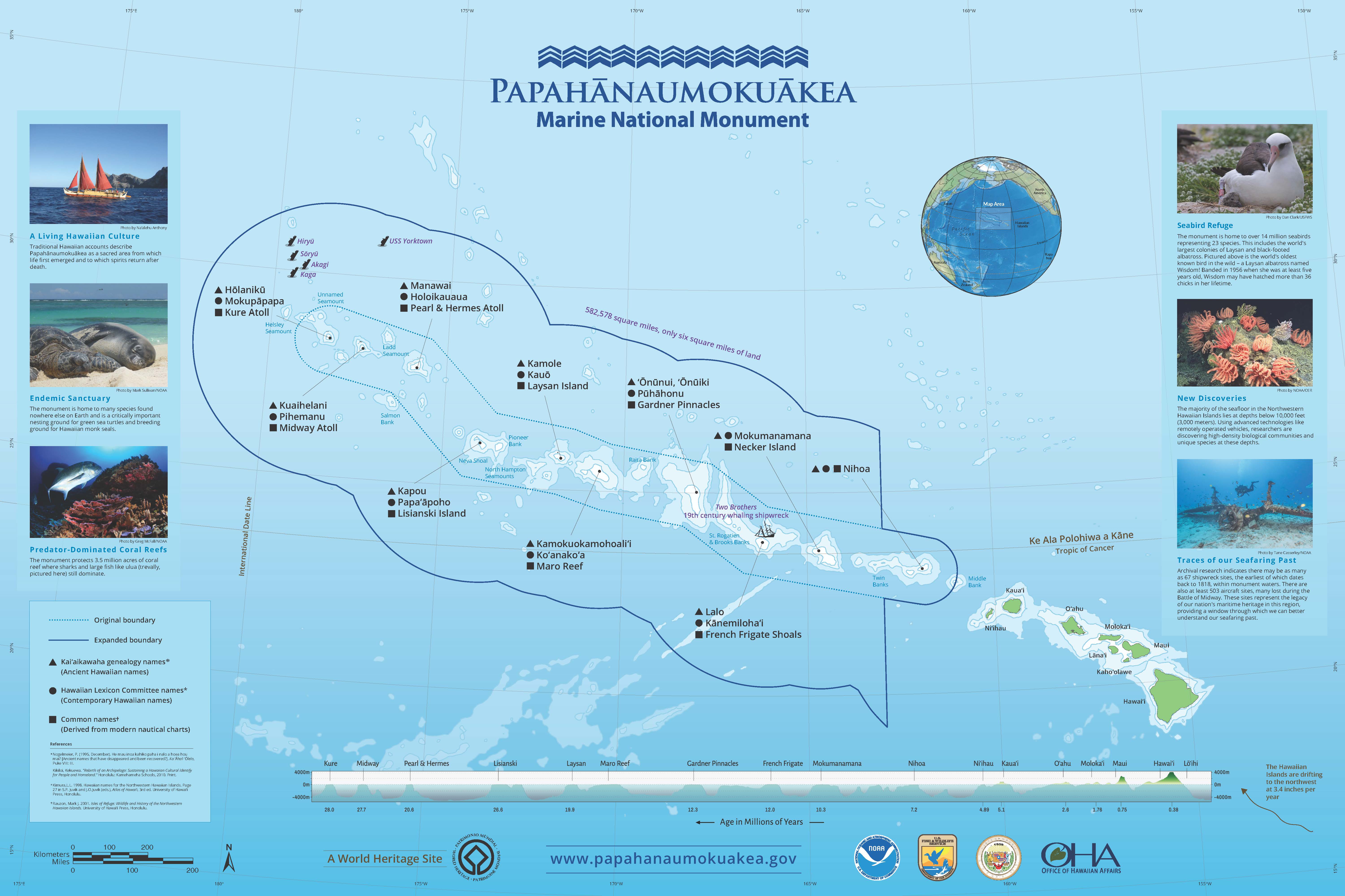 A map of Papahānaumokuākea.