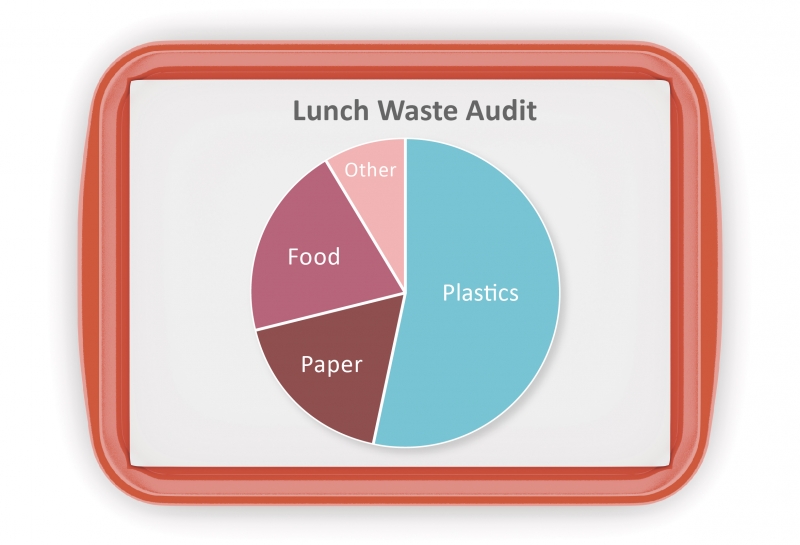 Pie chart of school lunchroom waste categories. 