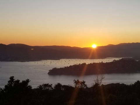 A sunset view over Richardson's Bay, California.