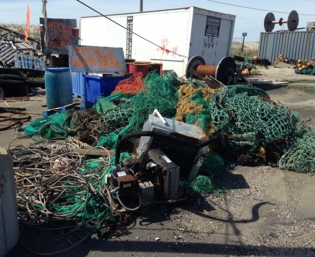 A pile of gear ready for collection through the Fishing for Energy Program.
