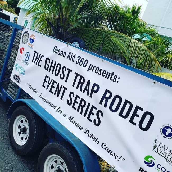 Banner sign for the Ghost Trap Rodeo event series.