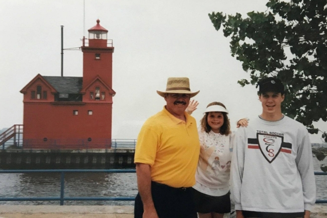 Family at the Holland Harbor Light. 
