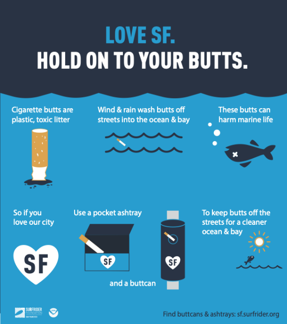 Cigarette litter prevention infographic.