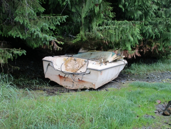 An abandoned skiff. 
