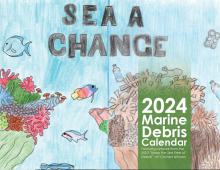 Cover of the 2024 Marine Debris Art Calendar.
