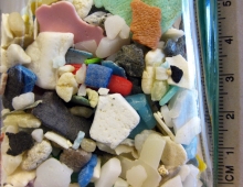 A jar of microplastics.